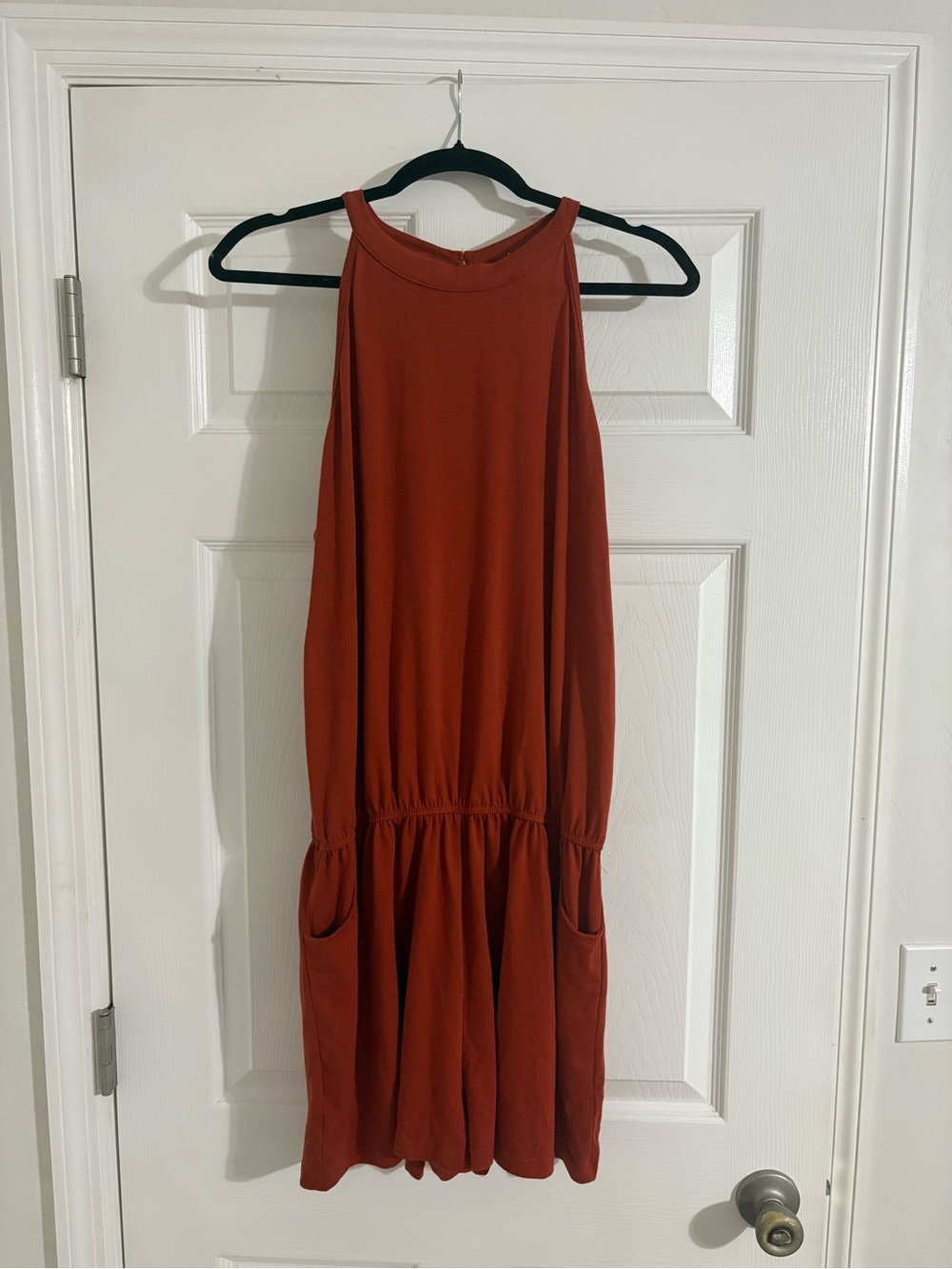 Merona Rust Halter Romper with Pockets